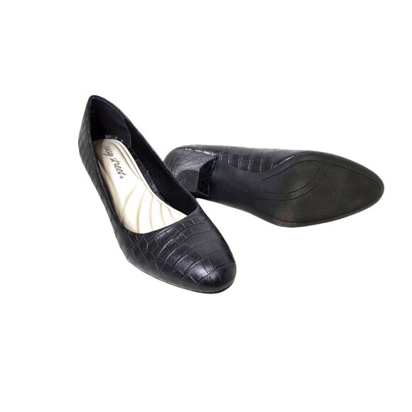 easy street womens faux leather animal print 2" heel slide on pumps size 7m. - Picture 5 of 5